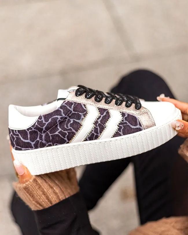 Basket femme dorée creepers à lacets - CL59 GOLD