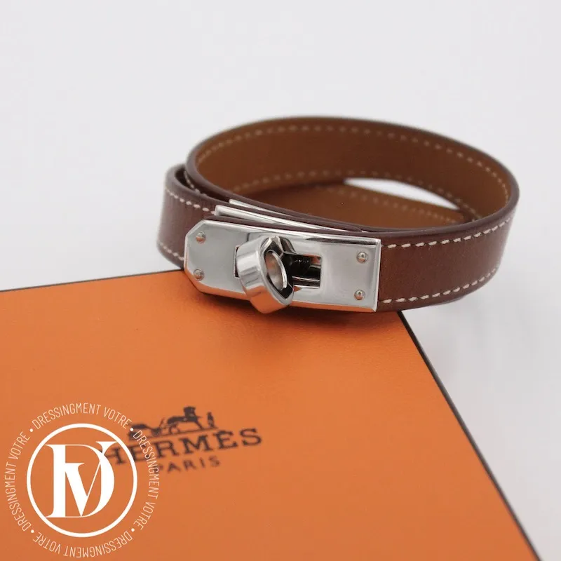 Bracelet Kelly double tour en cuir gold t.S – Hermès
