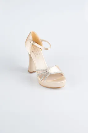 Chaussure Talon Plateforme Satin Vison MJS3409