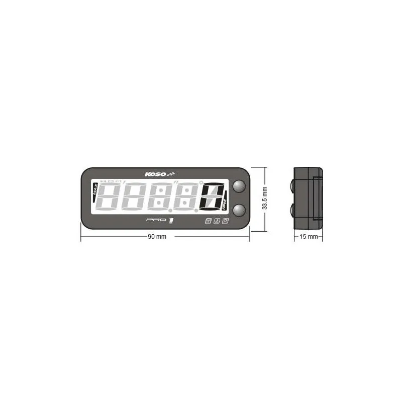 Compte Tour Moto Digital Koso PRO-1