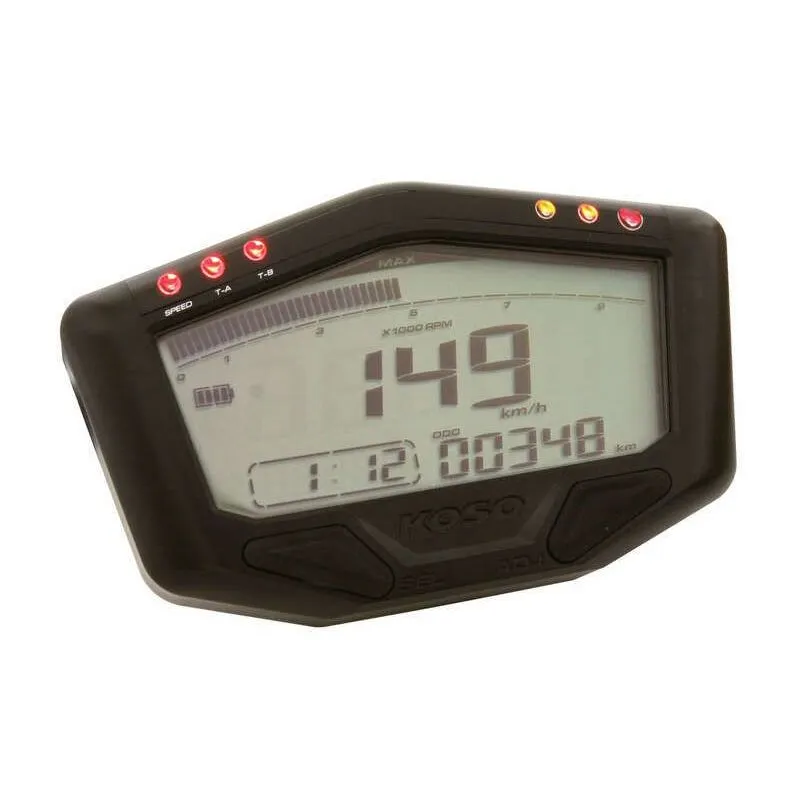 Compteur de vitesse KOSO DB-02 multifonctions noir universel:442671