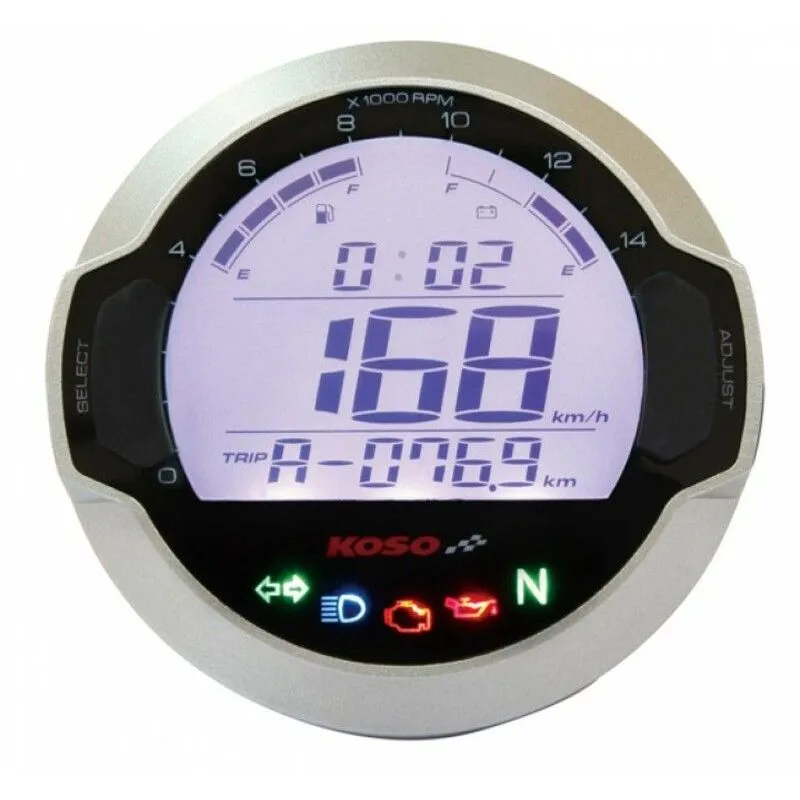 Compteur digital LCD mutlifonctions Koso D64 GP Style rond universel- piecemotoquad