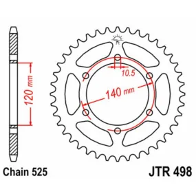 Couronne JT SPROCKETS 45 dents acier pas 525 type 498