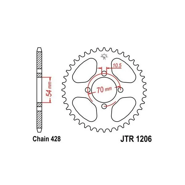Couronne JT SPROCKETS acier standard 1206 - 428