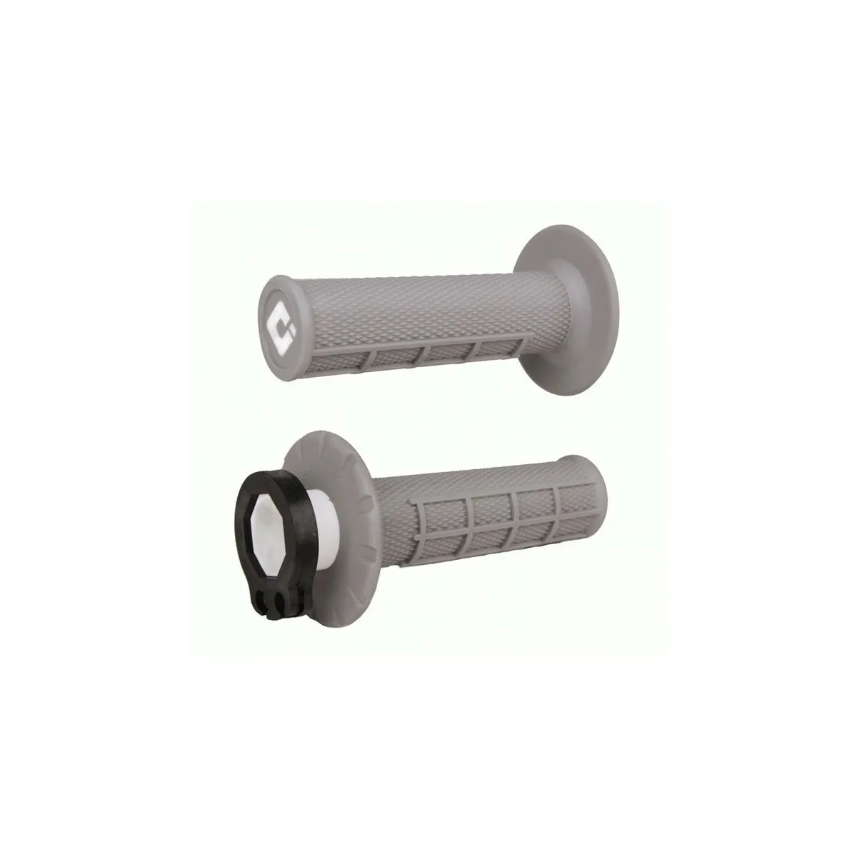 Poignées moto ODI MX V2 Lock-on Half Waffle 2T/4T - Gris Soft