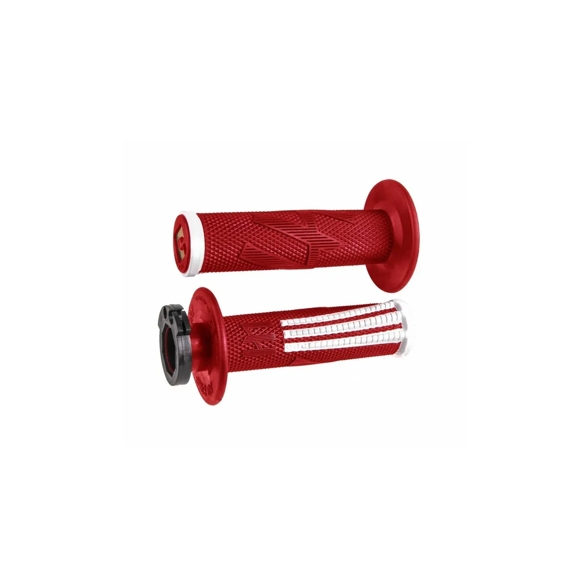 Poignées moto ODI V2 EMIG Lock-on PRO 2T/4T - Rouge/Blanc