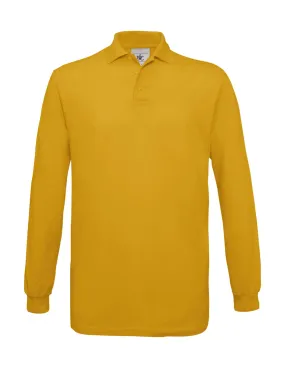 Polo homme manches longues - PU414 - jaune gold 