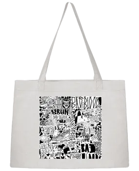 Sac Shopping Black White Street art Pattern par Nick cocozza