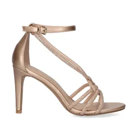 SANDALE À TALON EXÉ REBECA-382 STRASS OR ROSE