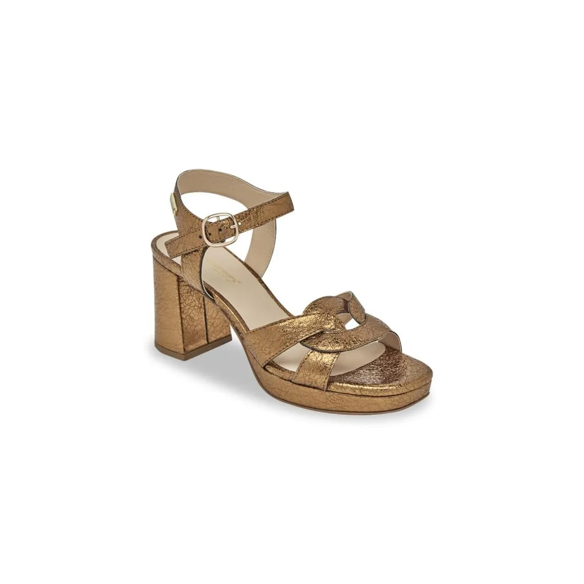 Sandales à talon LINESS bronze en cuir | 3 Suisses