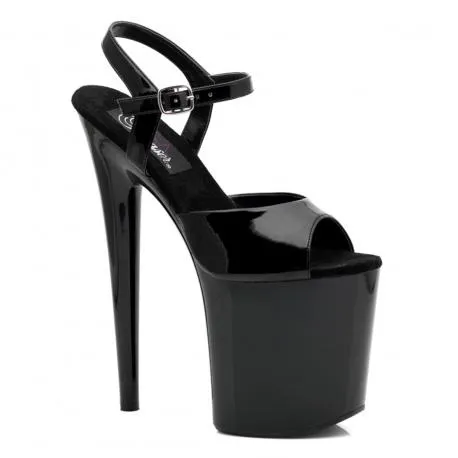 Talon 20 cm : Chaussure pole dance noire Pleaser