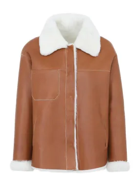 Veste cuir mouton femme gold