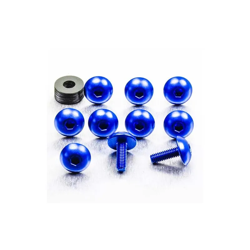 Vis à Tête Bombée Aluminium M4 x 0.7mm x 12mm XL  Pack x 10